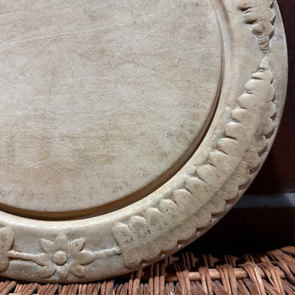 Flower Wheat Border Carved Wooden Breadboard