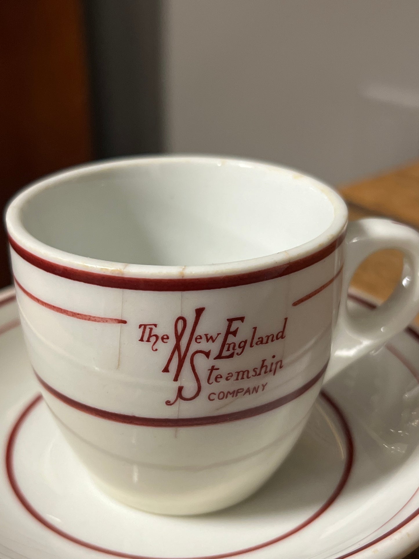 The New England Steamship Company Demitasse Cup and Saucer