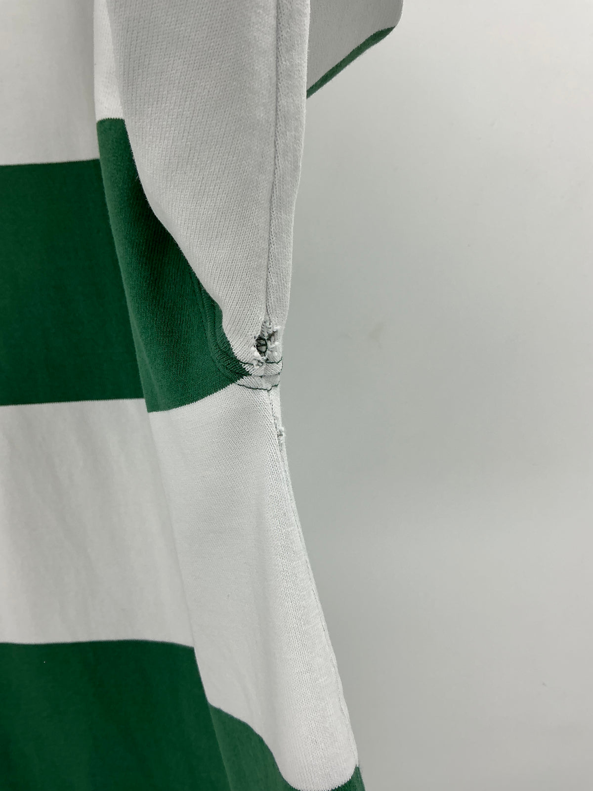 Lands' End  Striped Rugby Shirt - Green & White XL Tall