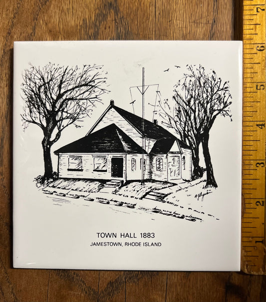 Jamestown Historical Society Tile - Town Hall 1883