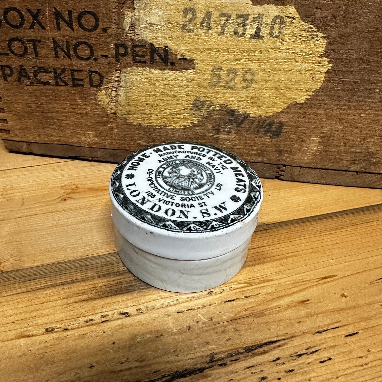 Army & Navy Potted Meat Pot and Lid English Advertising London