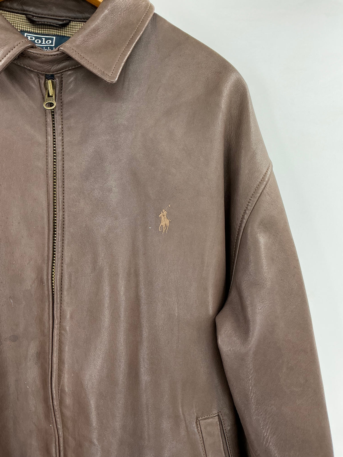 Vintage Polo Ralph Lauren Lambskin Leather Jacket Large