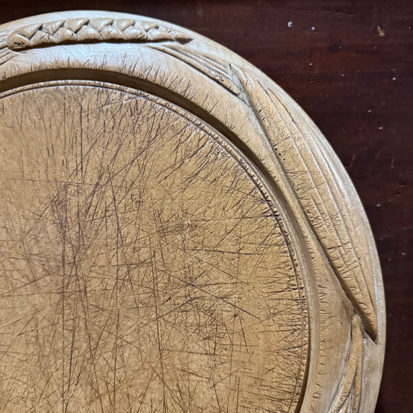 Wheat Border Carved Wooden Breadboard