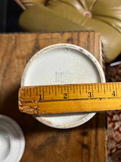 RICE - White Banded Kitchen Jar Canister with Lid
