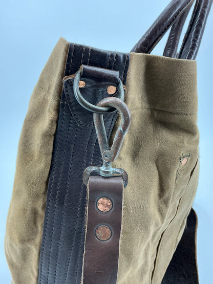 RRL Double RL Waxed Canvas And Leather Tote Bag