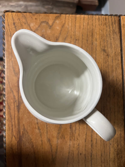 Burleigh White Ironstone Banded Dairy Jug