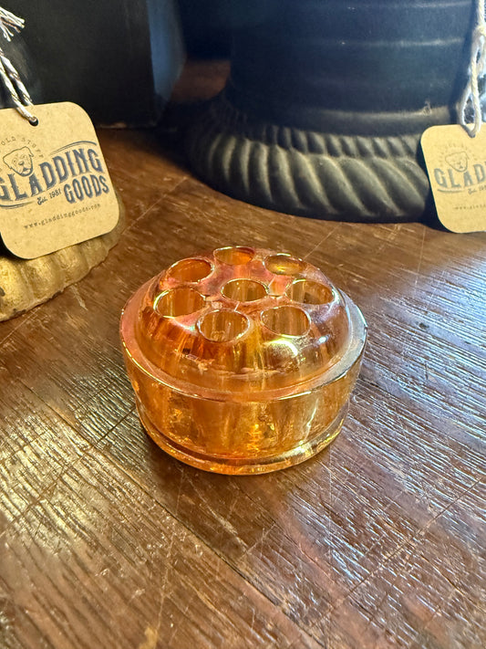 Carnival Glass Flower Frog