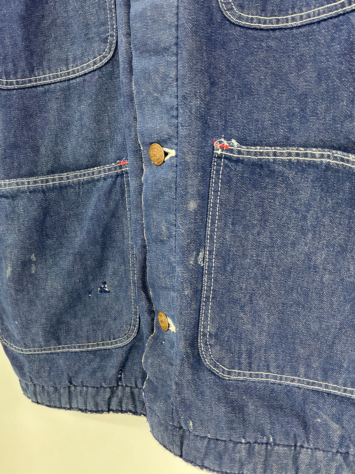 Vintage Wrangler Blanket Lined Denim Chore Coat Size 40