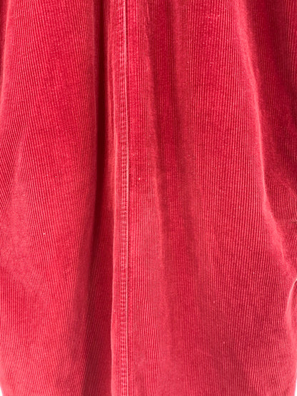 Vintage Ralph Lauren Red Corduroy Shirt Dress Size 8