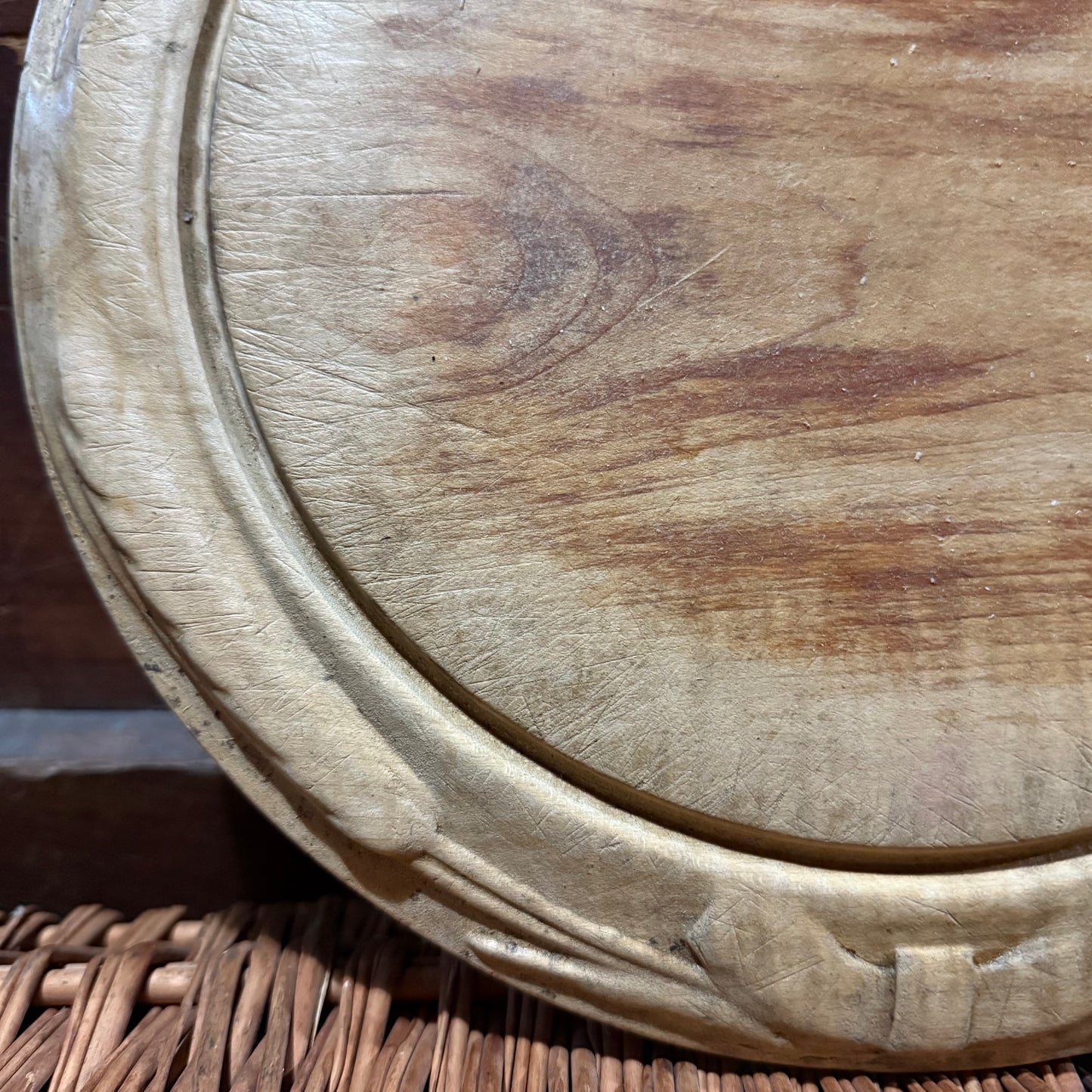 Wheat Border Carved Wooden Breadboard