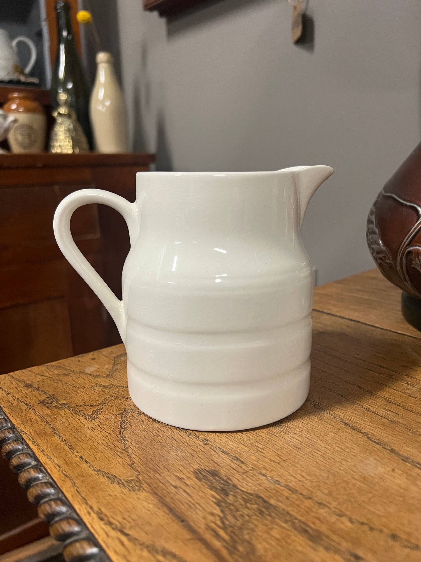 Lord Nelson White Ironstone Banded Dairy Jug