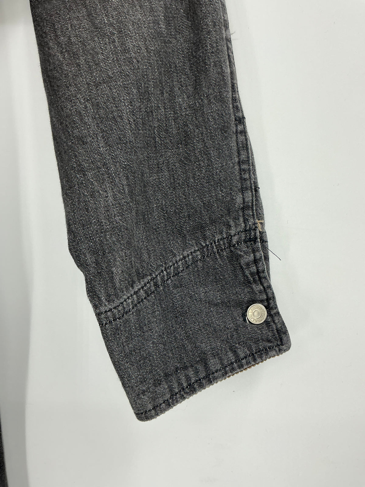 Vintage Ralph Lauren Black Denim Duster Shirt Dress  Corduroy Collar Cuffs Size 12