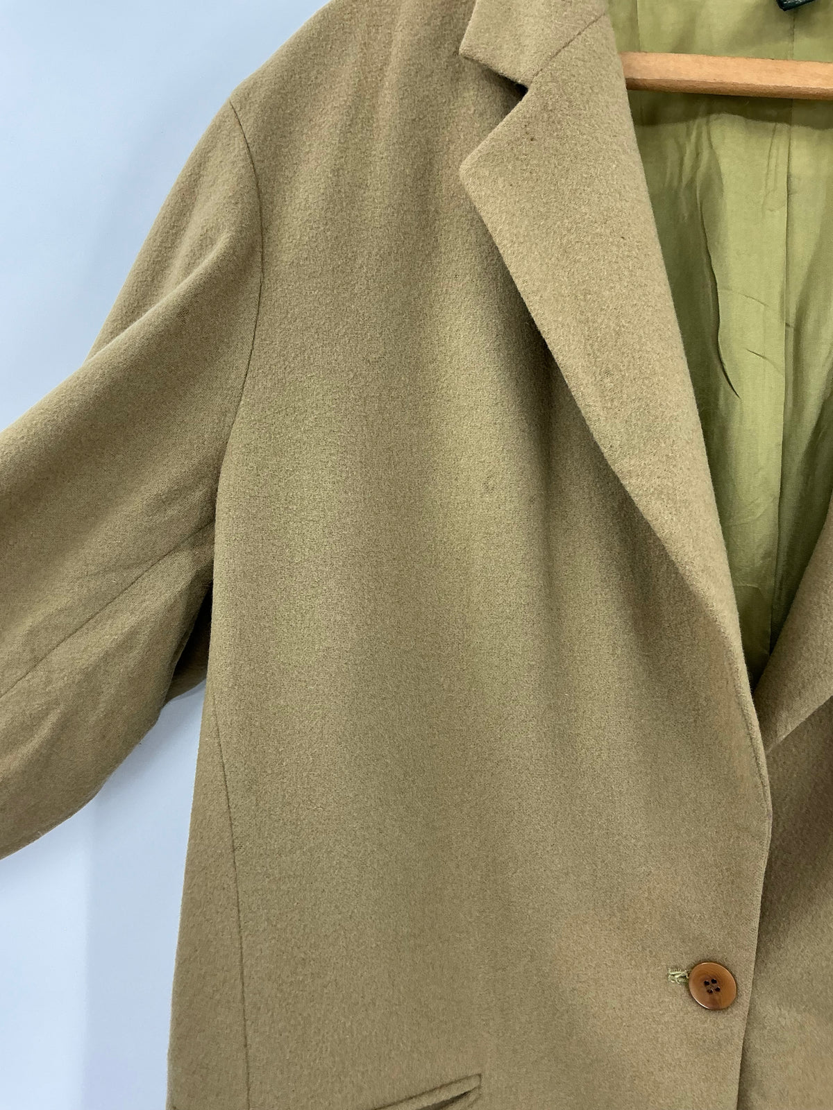 Vintage 90s J.Crew Camel Wool Cashmere Blend Single Button Blazer Jacket 12
