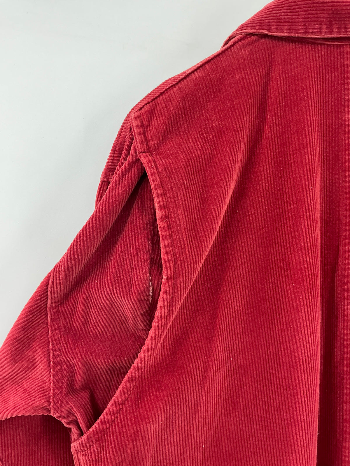 Vintage Ralph Lauren Red Corduroy Shirt Dress Size 8