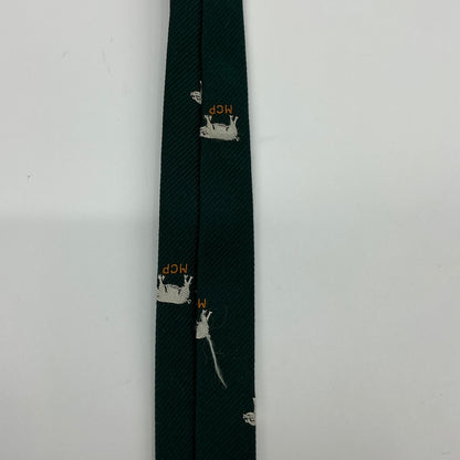 Vintage Male Chauvinist Pig Bloomingdale’s Men’s Green “MCP” Pig Print Tie