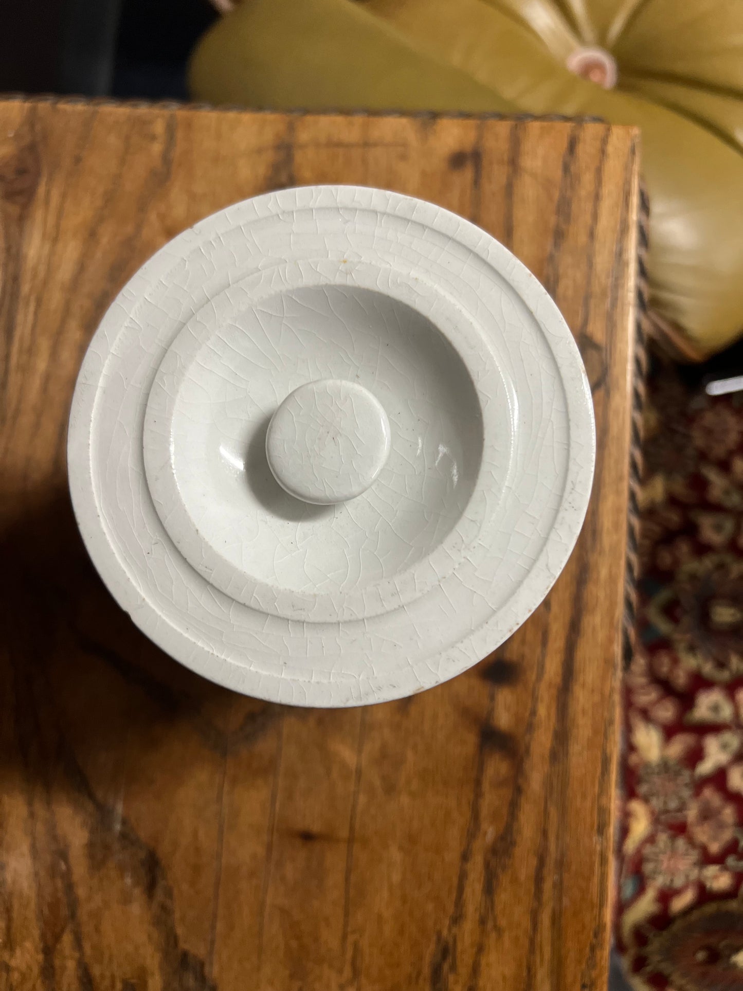 RICE - White Banded Kitchen Jar Canister with Lid