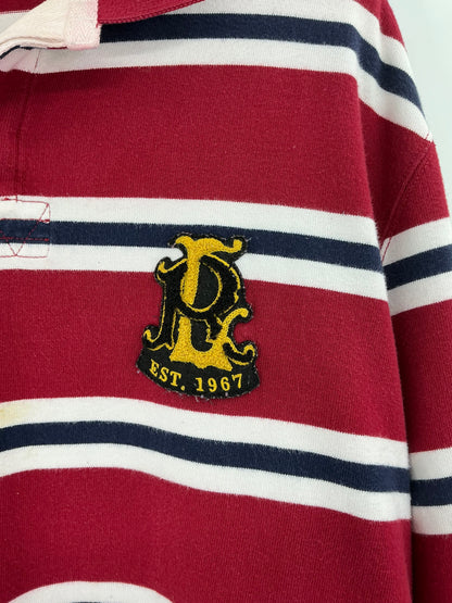 Vintage Polo Ralph Lauren NYC "7" Patch Striped Rugby Shirt XXL