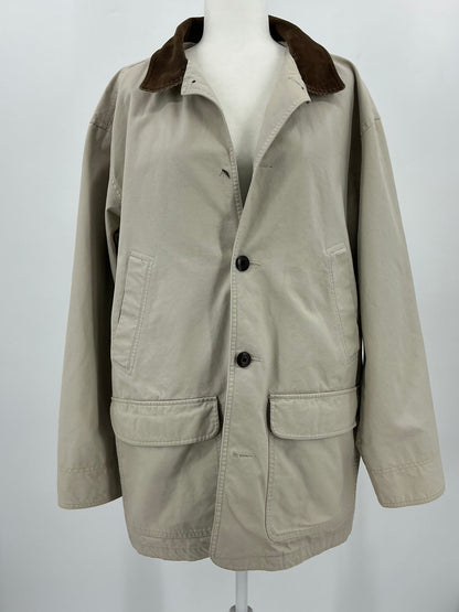 Vintage L.L. Bean Original Field Coat Barn Jacket Corduroy Collar Size Large