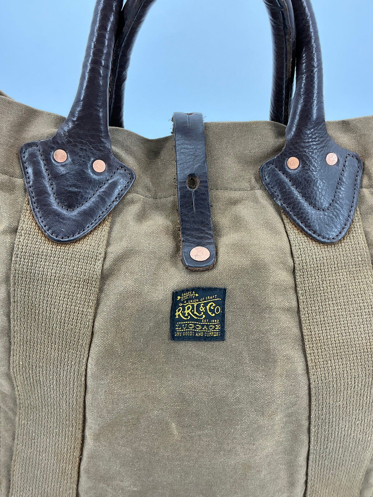 RRL Double RL Waxed Canvas And Leather Tote Bag