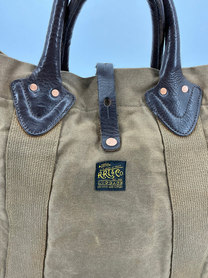 RRL Double RL Waxed Canvas And Leather Tote Bag