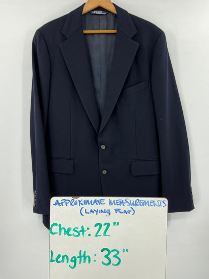 Vintage Polo University Club Ralph Lauren Navy Wool Blazer Sport Coat  Union Label