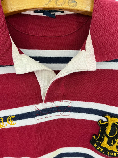 Vintage Polo Ralph Lauren NYC "7" Patch Striped Rugby Shirt XXL