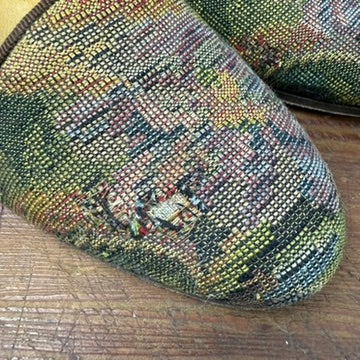 Vintage Ralph Lauren Tapestry Flats Loafers Green Purple Size 7B