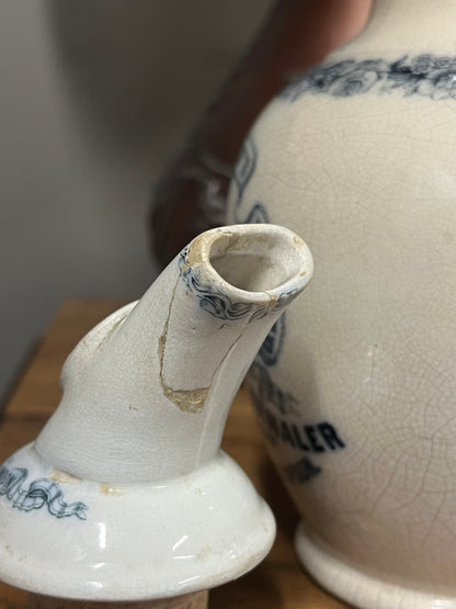Maw's Double-Valved Earthenware Inhaler with Mouthpiece