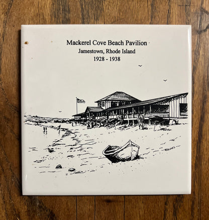 Jamestown Historical Society Tile - Mackerel Cove Beach Pavillion