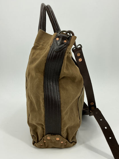 RRL Double RL Waxed Canvas And Leather Tote Bag