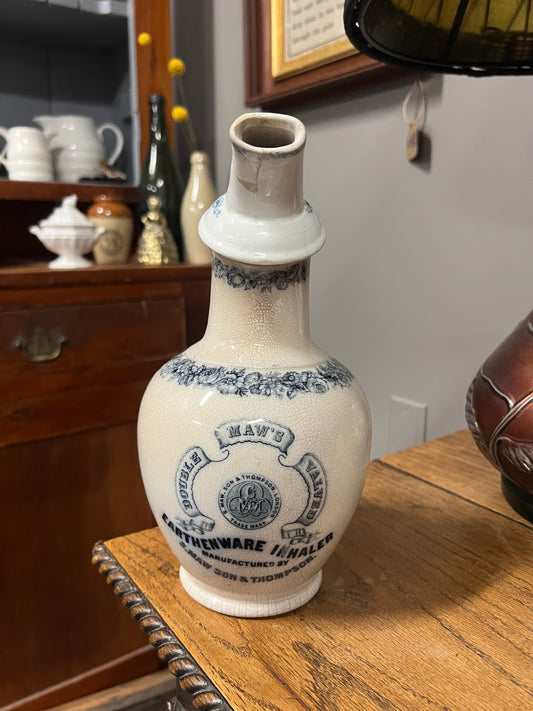 Maw's Double-Valved Earthenware Inhaler with Mouthpiece