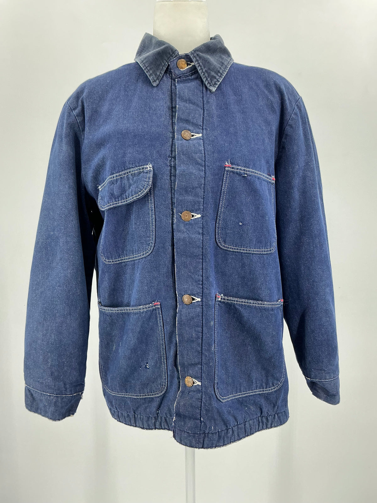 Vintage Wrangler Blanket Lined Denim Chore Coat Size 40