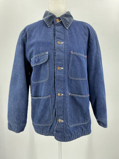 Vintage Wrangler Blanket Lined Denim Chore Coat Size 40