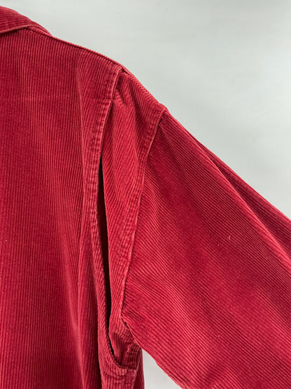 Vintage Ralph Lauren Red Corduroy Shirt Dress Size 8
