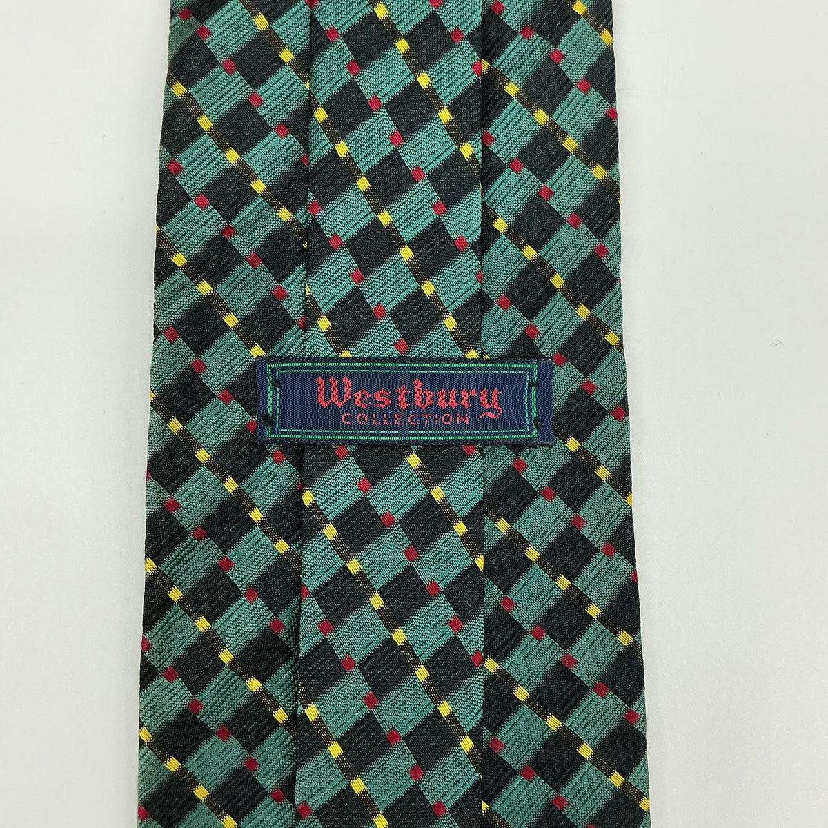 Vintage Westbury Collection Men’s Multicolored Checkered Silk Tie