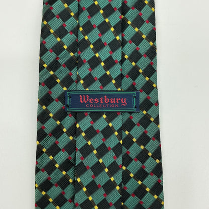 Vintage Westbury Collection Men’s Multicolored Checkered Silk Tie