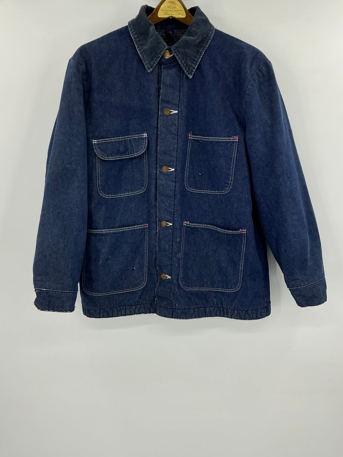 Vintage Wrangler Blanket Lined Denim Chore Coat Size 40