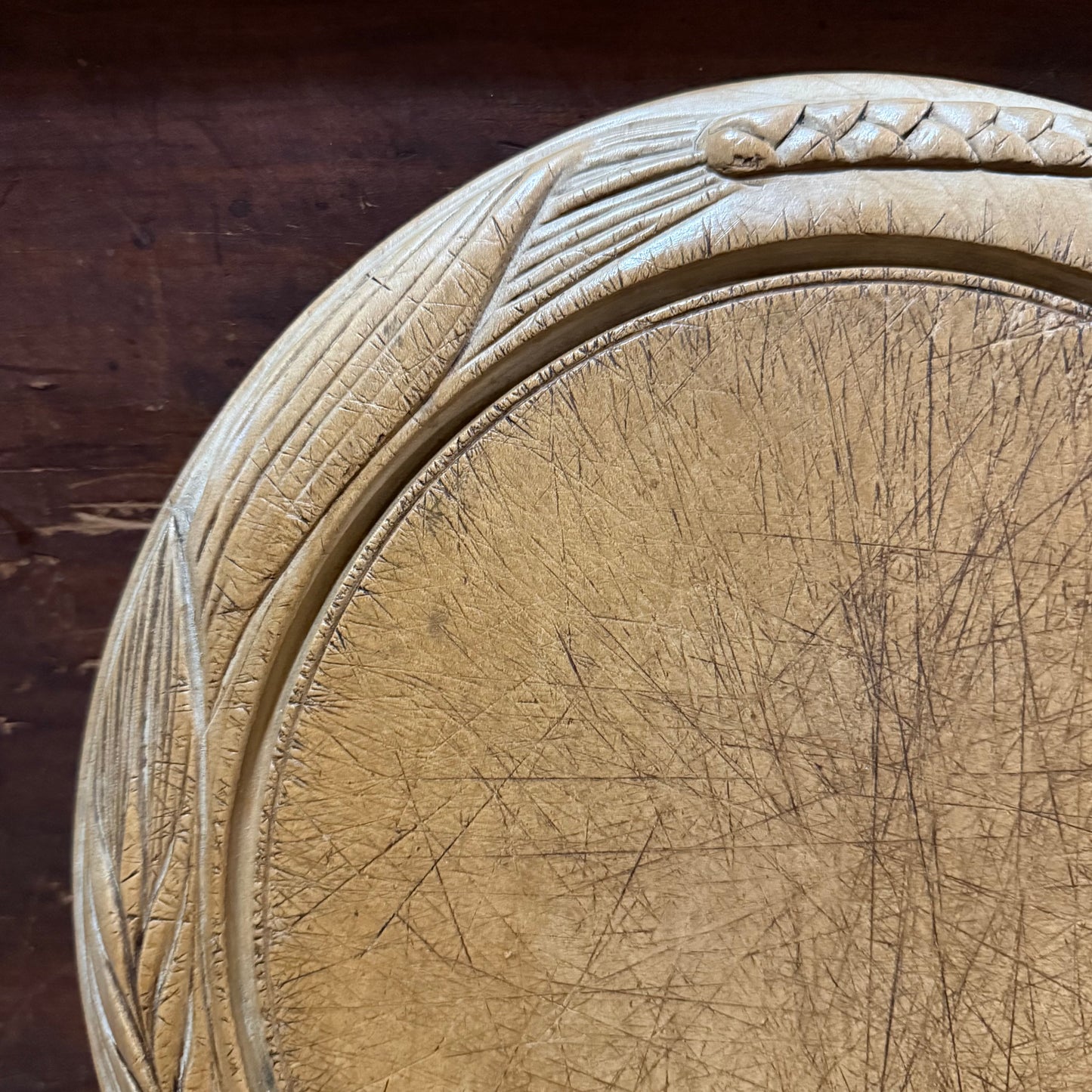 Wheat Border Carved Wooden Breadboard