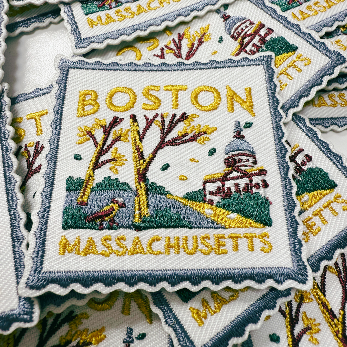 PREORDER - 2" Massachusetts Stamp -  Embroidered Hat Patch
