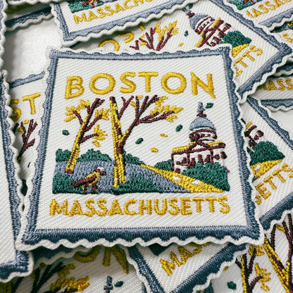 PREORDER - 2" Massachusetts Stamp -  Embroidered Hat Patch
