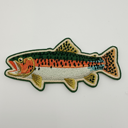 PREORDER - 4" Trout / Fish -  Embroidered Hat Patch