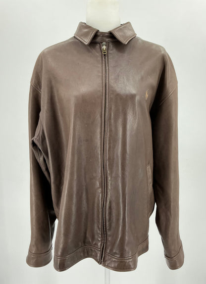Vintage Polo Ralph Lauren Lambskin Leather Jacket Large
