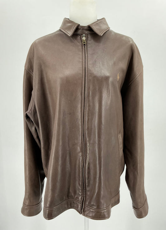Vintage Polo Ralph Lauren Lambskin Leather Jacket Large