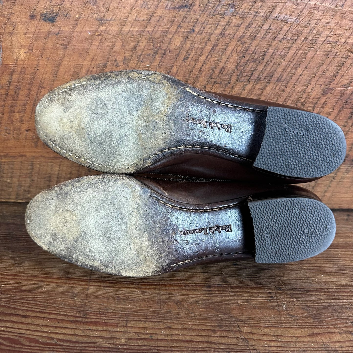 Vintage Ralph Lauren Brown Leather Wing Tip Penny Loafer