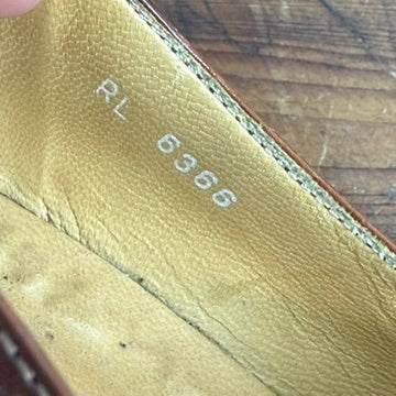 Vintage Ralph Lauren Brown Leather Wingtip Heels Silk Bow