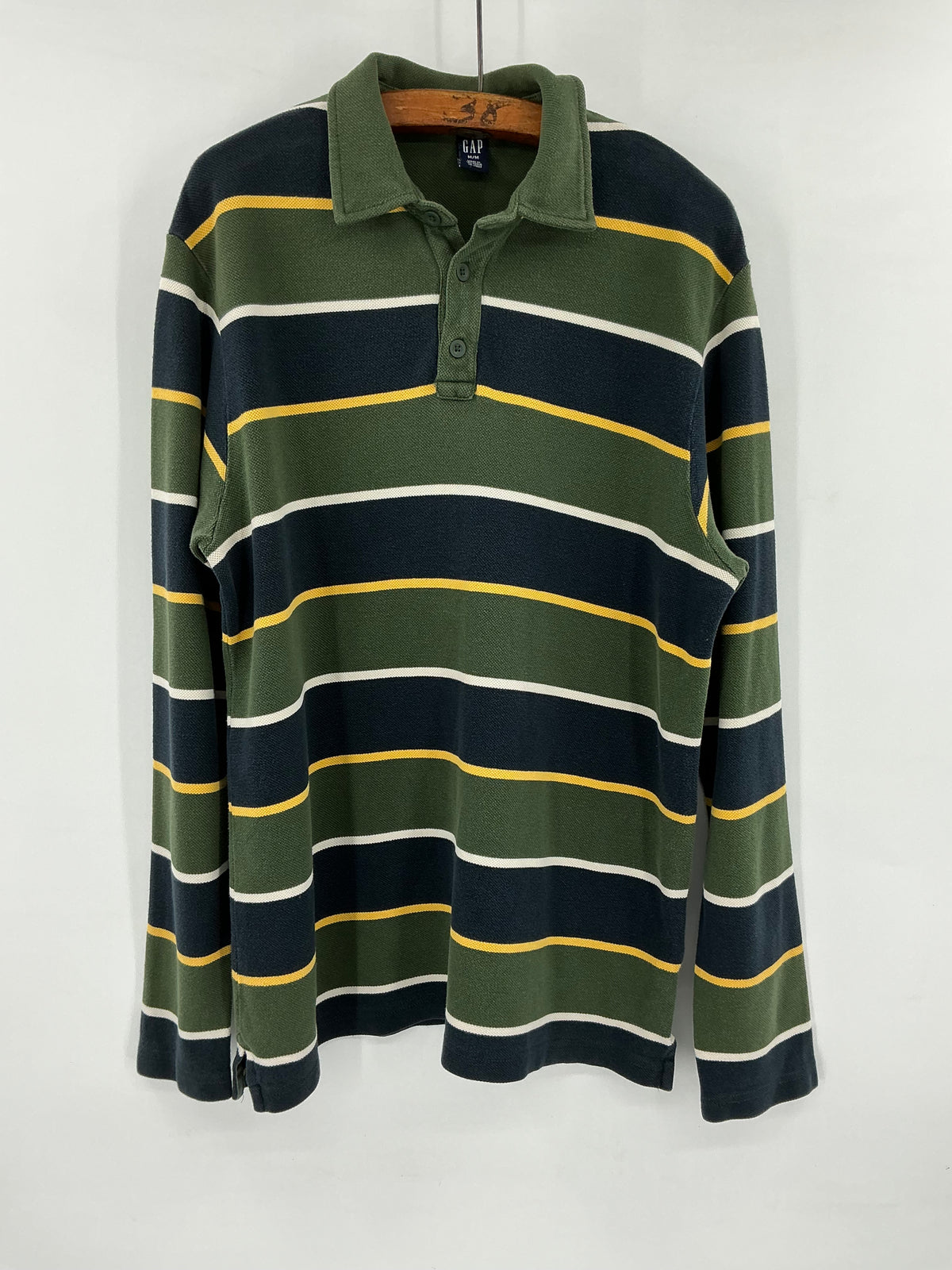 Vintage GAP Long Sleeve Rugby Stripe Polo Shirt Medium
