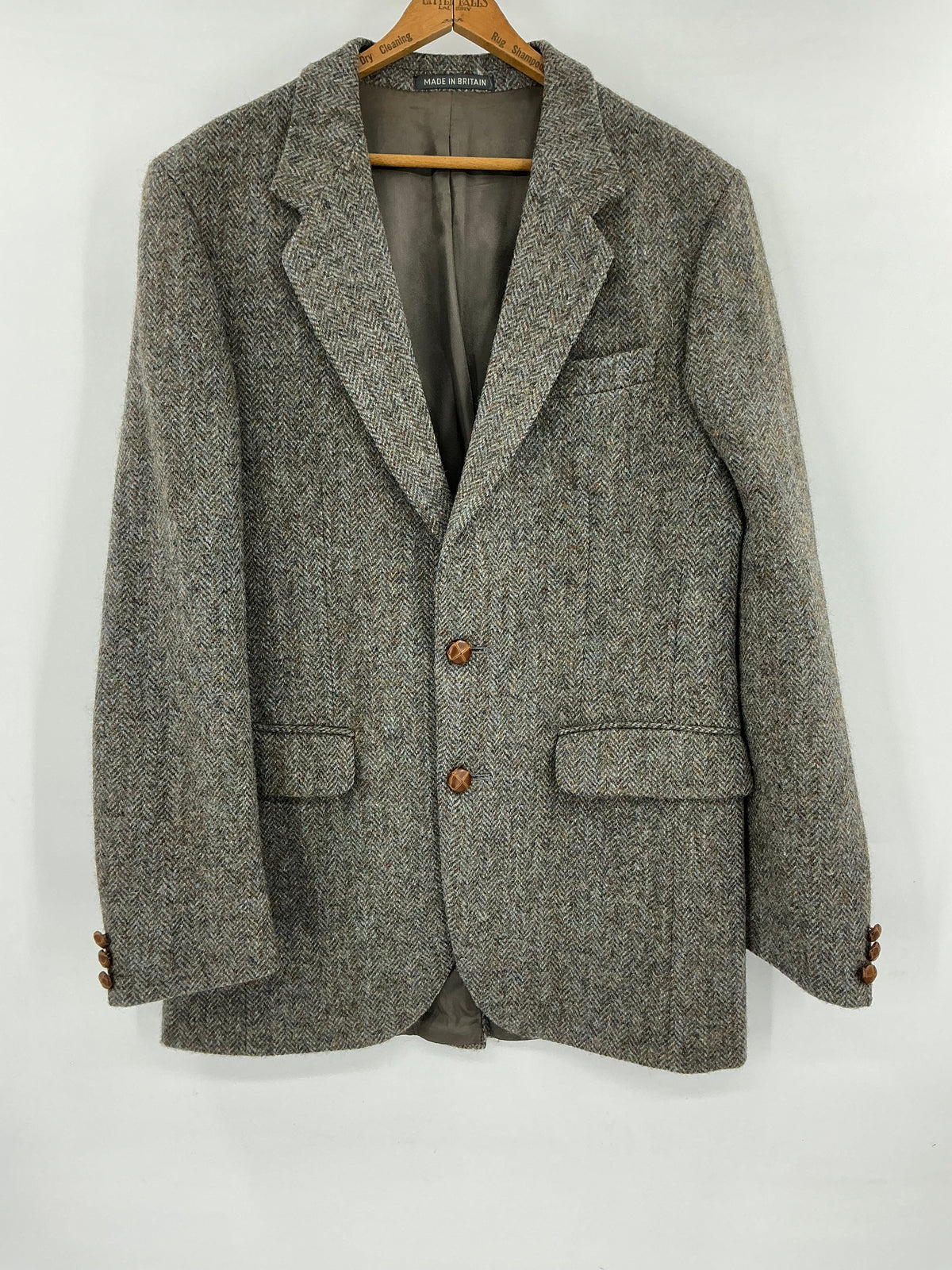Vintage Harris Tweed Jacket Blue 40L