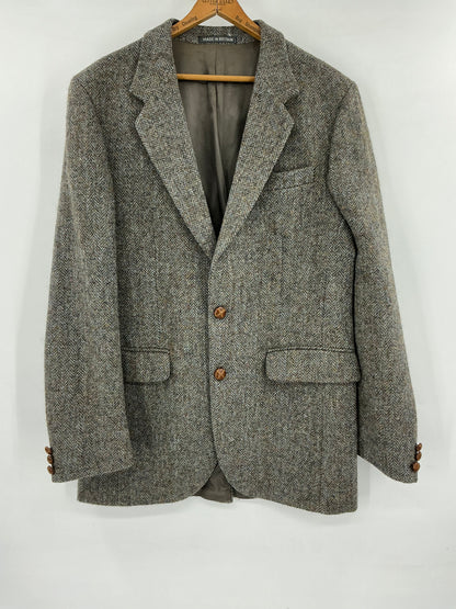 Vintage Harris Tweed Jacket Blue 40L