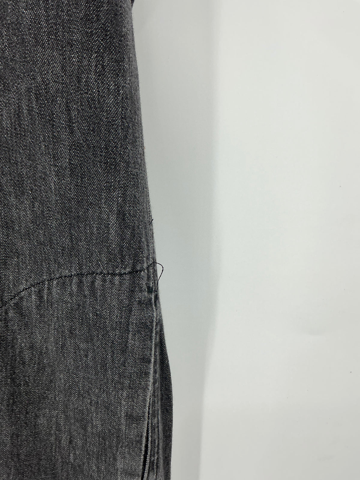 Vintage Ralph Lauren Black Denim Duster Shirt Dress  Corduroy Collar Cuffs Size 12