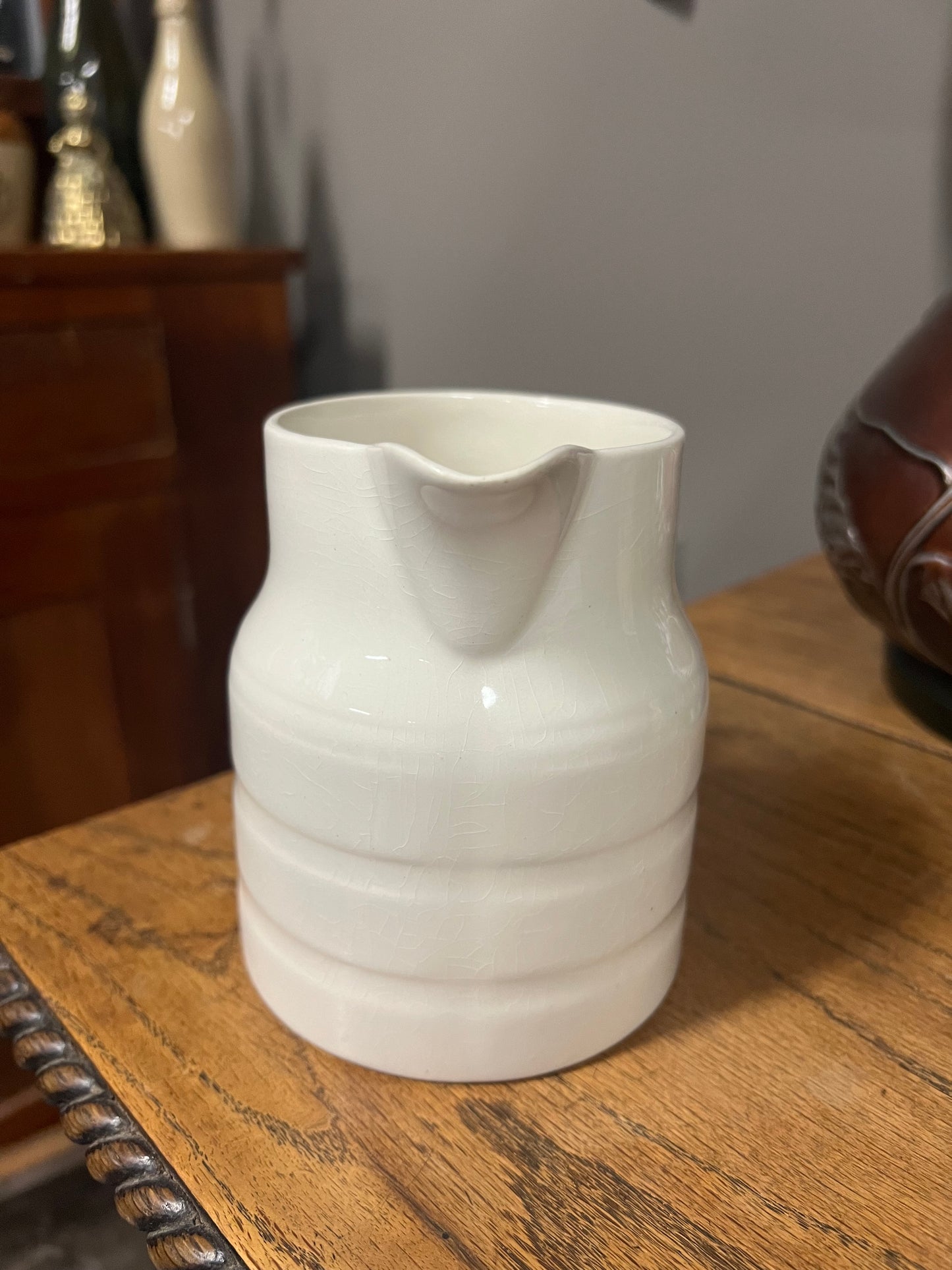 Lord Nelson White Ironstone Banded Dairy Jug